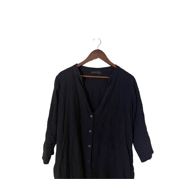 Hatch Maternity Size 3 Large Button Jumper Jumpsuit Black V Neck Long Sleeves - Picture 5 of 9